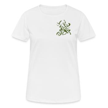Abstrakt - Frauen T-Shirt atmungsaktiv - Weiß - Vorne - AI Model Female 172 dark (172cm)