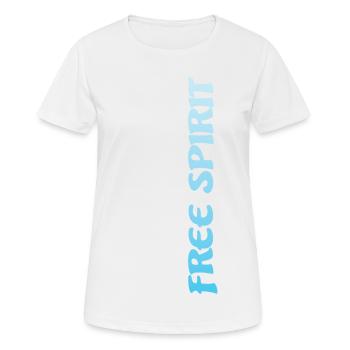Free Spirit - Frauen T-Shirt atmungsaktiv - Weiß - Vorne - AI Model Female 172 dark (172cm)