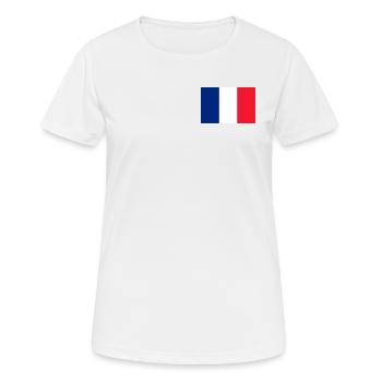 French flag on the heart - Women's Breathable T-Shirt - white - Front - AI Model Female 172 dark (172cm)