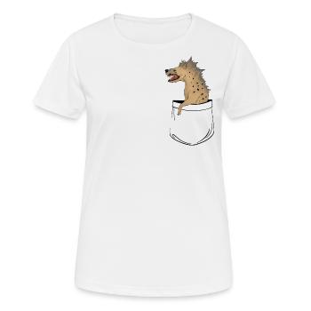 hyène de poche - T-shirt respirant Femme - blanc - Devant - AI Model Female 172 dark (172cm)
