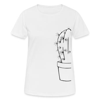 Berühren auf eigene Gefahr - Kaktus - Frauen T-Shirt atmungsaktiv - Weiß - Vorne - AI Model Female 172 dark (172cm)