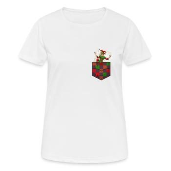 BrustTasche (Joker-Edition) - Frauen T-Shirt atmungsaktiv - Weiß - Vorne - AI Model Female 172 dark (172cm)
