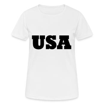 United States - Women's Breathable T-Shirt - white - Front - AI Model Female 172 dark (172cm)