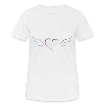 silber Engel Herz Symbol - Frauen T-Shirt atmungsaktiv - Weiß - Vorne - AI Model Female 172 dark (172cm)