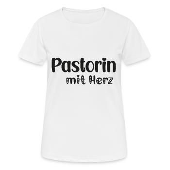 Pastorin mit Herz Pfarrerin Pastor Geschenk Kirche - Frauen T-Shirt atmungsaktiv - Weiß - Vorne - AI Model Female 172 dark (172cm)