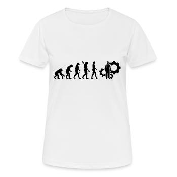 Evolution Techniker Technik b - Frauen T-Shirt atmungsaktiv - Weiß - Vorne - AI Model Female 172 dark (172cm)