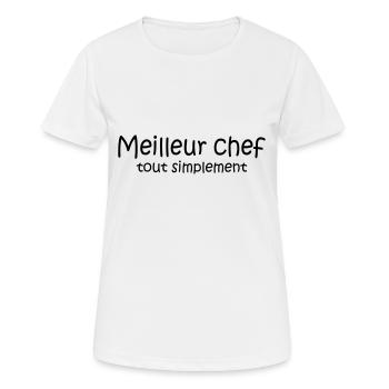 Meilleur chef tout simplement - T-shirt respirant Femme - blanc - Devant - AI Model Female 172 dark (172cm)