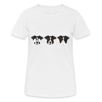 Dogs - Ne rien voir, ne rien entendre, ne rien dire - T-shirt respirant Femme - blanc - Devant - AI Model Female 172 dark (172cm)