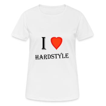 J'aime le hardstyle - T-shirt respirant Femme - blanc - Devant - AI Model Female 172 dark (172cm)