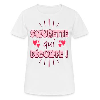 Femme Soeurette Qui Décoiffe Meilleure Soeur - T-shirt respirant Femme - blanc - Devant - AI Model Female 172 dark (172cm)
