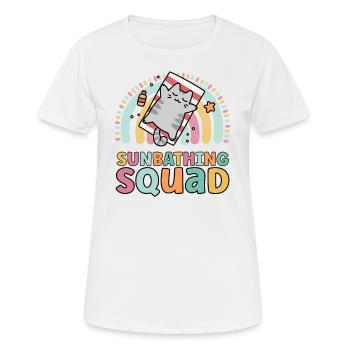 Sunbathing Squad Lustiges Matching Für Mädchen Sonnenbad - Frauen T-Shirt atmungsaktiv - Weiß - Vorne - AI Model Female 172 dark (172cm)