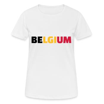Belgien - Frauen T-Shirt atmungsaktiv - Weiß - Vorne - AI Model Female 172 dark (172cm)