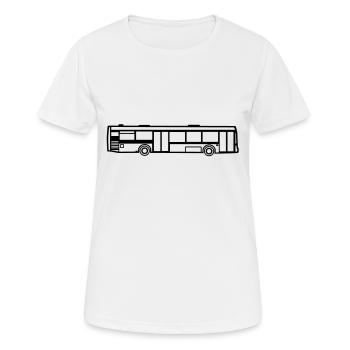 Bus - Frauen T-Shirt atmungsaktiv - Weiß - Vorne - AI Model Female 172 dark (172cm)