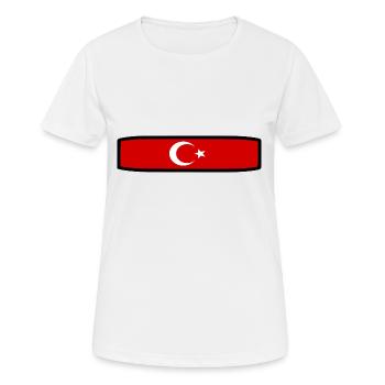 Drapeau turc - T-shirt respirant Femme - blanc - Devant - AI Model Female 172 dark (172cm)