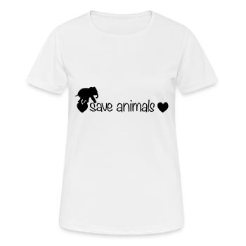 Bien-être animal Protection sauver les animaux Animal Éléphant - T-shirt respirant Femme - blanc - Devant - AI Model Female 172 dark (172cm)