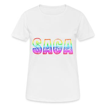 saga rs regenbogen - Frauen T-Shirt atmungsaktiv - Weiß - Vorne - AI Model Female 172 dark (172cm)