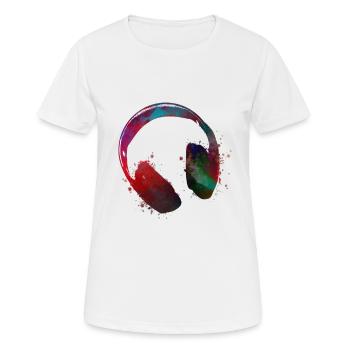 music headphones #headphones #music - Women's Breathable T-Shirt - white - Front - AI Model Female 172 dark (172cm)