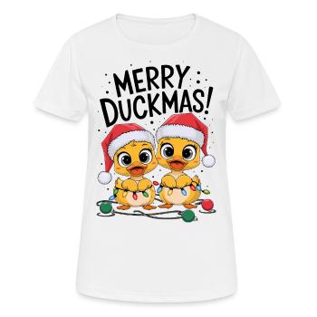 Duck Ducks Christmas Farmer Funny Merry Duckmas - Women's Breathable T-Shirt - white - Front - AI Model Female 172 dark (172cm)