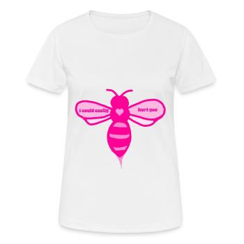 Rosa Biene - Frauen T-Shirt atmungsaktiv - Weiß - Vorne - AI Model Female 172 dark (172cm)