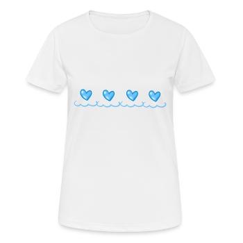 Coeur Bleu Symbole Forme Amour - T-shirt respirant Femme - blanc - Devant - AI Model Female 172 dark (172cm)