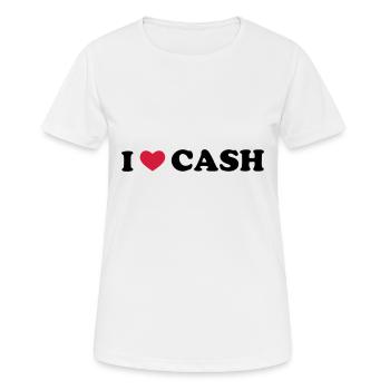 I Love Cash - T-shirt respirant Femme - blanc - Devant - AI Model Female 172 dark (172cm)