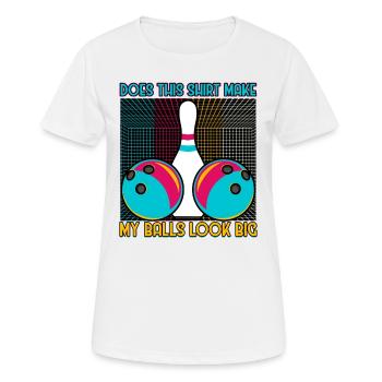 Bowling Shirt - für die stolze Bowlerin zum Kegeln - Frauen T-Shirt atmungsaktiv - Weiß - Vorne - AI Model Female 172 dark (172cm)