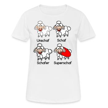 Unschaf Schaf Schafer Superschaf #Schafmania - Frauen T-Shirt atmungsaktiv - Weiß - Vorne - AI Model Female 172 dark (172cm)