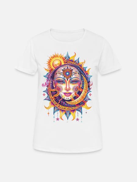 Kunstvolle Sonne - Frauen T-Shirt atmungsaktiv - Weiß