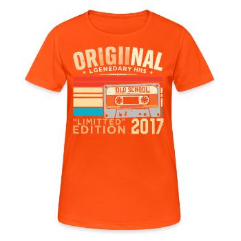 Original 2017, Légendaire depuis 2017 Vintage 2017 - T-shirt respirant Femme - orange néon - Devant - AI Model Female 172 dark (172cm)