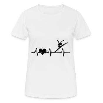 Ballet Danse Herzschalg Amour Sport de danse - T-shirt respirant Femme - blanc - Devant - AI Model Female 172 dark (172cm)
