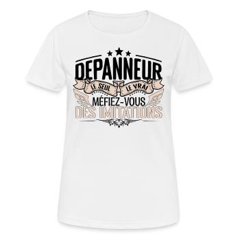 Dépanneur cadeau Dépanneur le vrai Dépanneur - T-shirt respirant Femme - blanc - Devant - AI Model Female 172 dark (172cm)