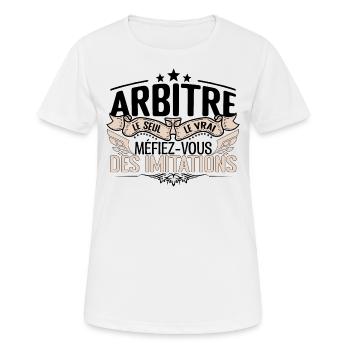 Arbitre cadeau Arbitre le vrai Arbitre - T-shirt respirant Femme - blanc - Devant - AI Model Female 172 dark (172cm)