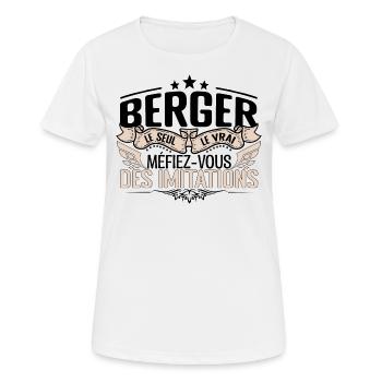 Berger cadeau Berger le vrai Berger - T-shirt respirant Femme - blanc - Devant - AI Model Female 172 dark (172cm)