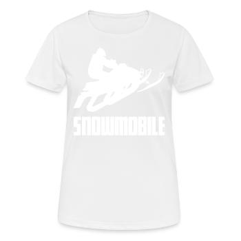 Schneemobil Motorschlitten Schneemotorrad - Frauen T-Shirt atmungsaktiv - Weiß - Vorne - AI Model Female 172 dark (172cm)