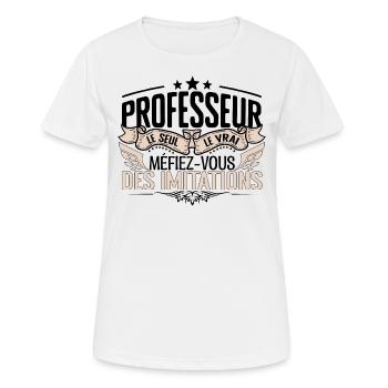 Professeur cadeau Professeur le vrai Professeur - T-shirt respirant Femme - blanc - Devant - AI Model Female 172 dark (172cm)