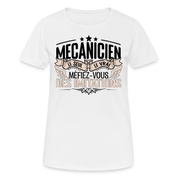 Mécanicien cadeau Mécanicien le vrai Mécanicien - T-shirt respirant Femme - blanc - Devant - AI Model Female 172 dark (172cm)