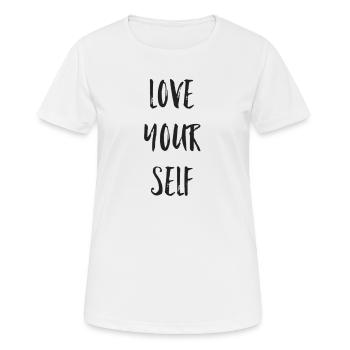 Aimez-vous - T-shirt respirant Femme - blanc - Devant - AI Model Female 172 dark (172cm)