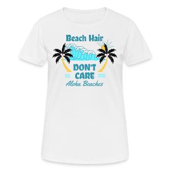 Motif drôle de cheveux de plage dont on s’en soucie - T-shirt respirant Femme - blanc - Devant - AI Model Female 172 dark (172cm)