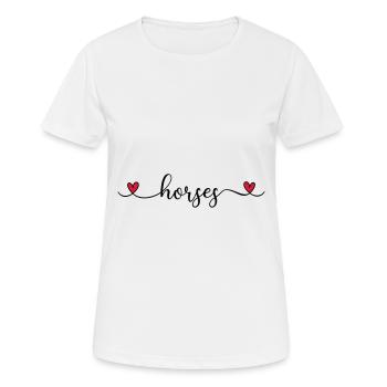 J'aime les chevaux - T-shirt respirant Femme - blanc - Devant - AI Model Female 172 dark (172cm)