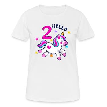 Hello Two Unicorn, second birthday - Women's Breathable T-Shirt - white - Front - AI Model Female 172 dark (172cm)