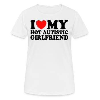 Adore Ma Copine J'aime Ma Petite Amie Autiste - T-shirt respirant Femme - blanc - Devant - AI Model Female 172 dark (172cm)