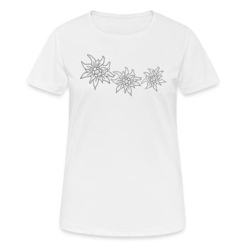 Edelweiß girlande groß - Frauen T-Shirt atmungsaktiv - Weiß - Vorne - AI Model Female 172 dark (172cm)