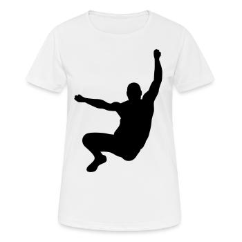Sportler beim Weitsprung - Frauen T-Shirt atmungsaktiv - Weiß - Vorne - AI Model Female 172 dark (172cm)
