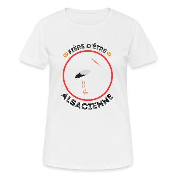 Fière d'être Alsacienne - T-shirt respirant Femme - blanc - Devant - AI Model Female 172 dark (172cm)