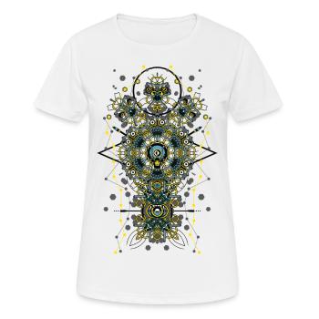 Totem techno Mix 02 - T-shirt respirant Femme - blanc - Devant - AI Model Female 172 dark (172cm)