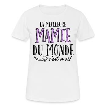 La meilleure mamie du monde c'est moi. - T-shirt respirant Femme - blanc - Devant - AI Model Female 172 dark (172cm)