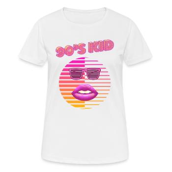 90´s KID - Frauen T-Shirt atmungsaktiv - Weiß - Vorne - AI Model Female 172 dark (172cm)