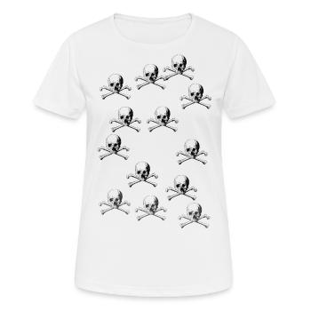 Crâne et os croisés Motif crâne - T-shirt respirant Femme - blanc - Devant - AI Model Female 172 dark (172cm)