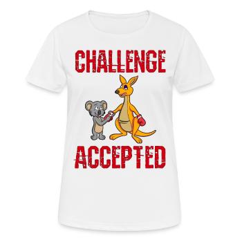CHALLENGE ACCEPTED - Boxer Känguru + Koala Trainer - Frauen T-Shirt atmungsaktiv - Weiß - Vorne - AI Model Female 172 dark (172cm)
