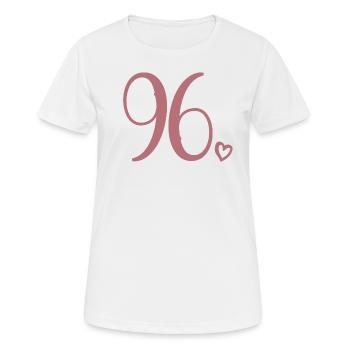 Süße Nummer 96, 96 Jahre alt, Geschenk zum 96. Geburtstag - Frauen T-Shirt atmungsaktiv - Weiß - Vorne - AI Model Female 172 dark (172cm)